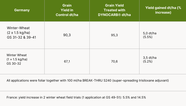 Dynocarb table No. 3